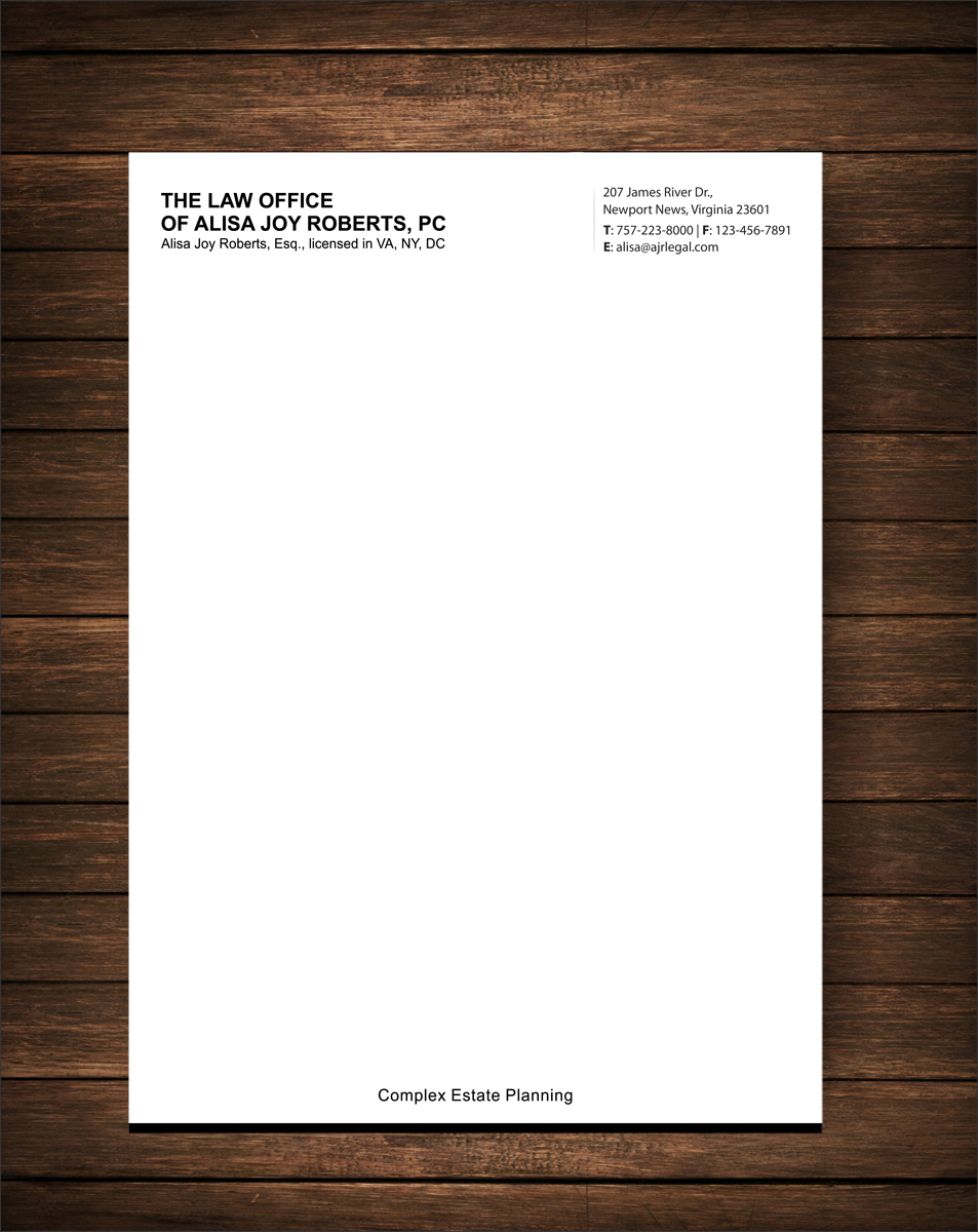 Briefkopf-Design von alpesh9520 für The Law Office of Alisa Joy Roberts, PC | Design #12524581
