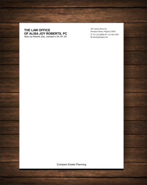 Design En-Tête par alpesh9520 pour The Law Office of Alisa Joy Roberts, PC | Design : #12524581