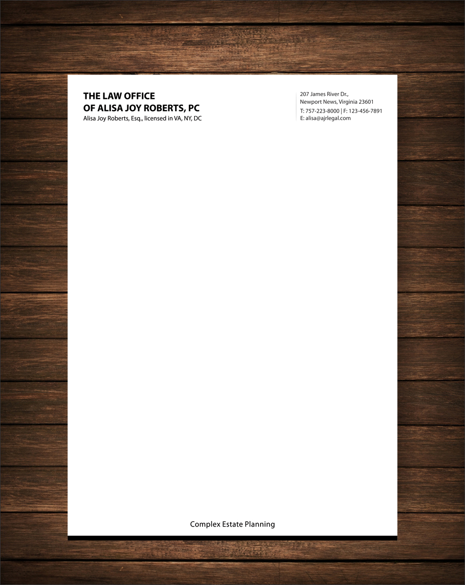 Briefkopf-Design von alpesh9520 für The Law Office of Alisa Joy Roberts, PC | Design #12524583