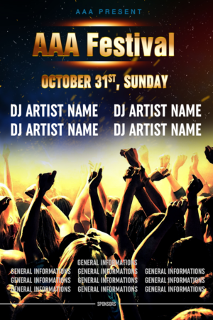 LineUp Banner for EDM music Festival! | Poster Design by Gfx.26™