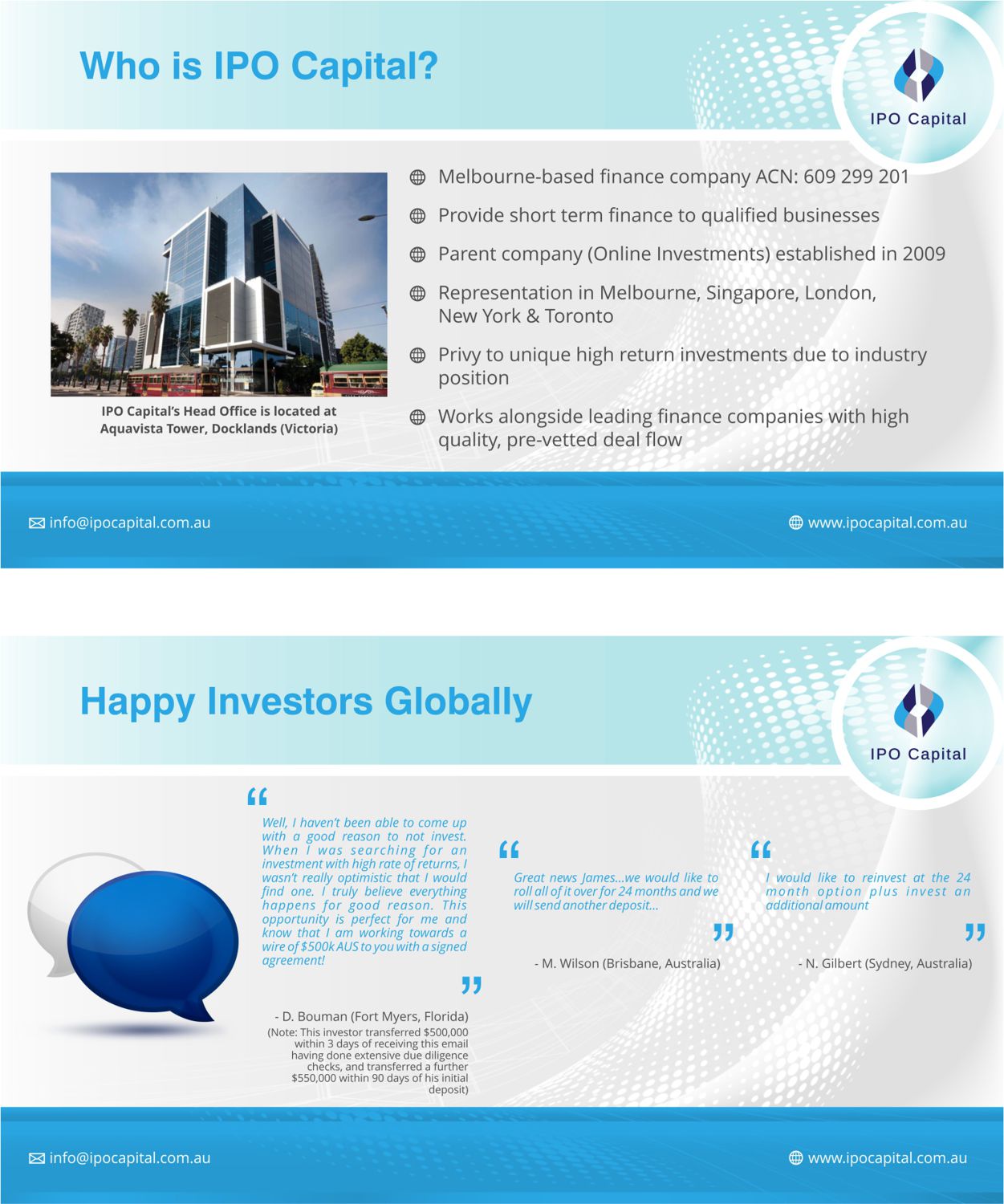 Design de PowerPoint par ImageNation pour IPO Capital Pty Ltd | Design #12515412