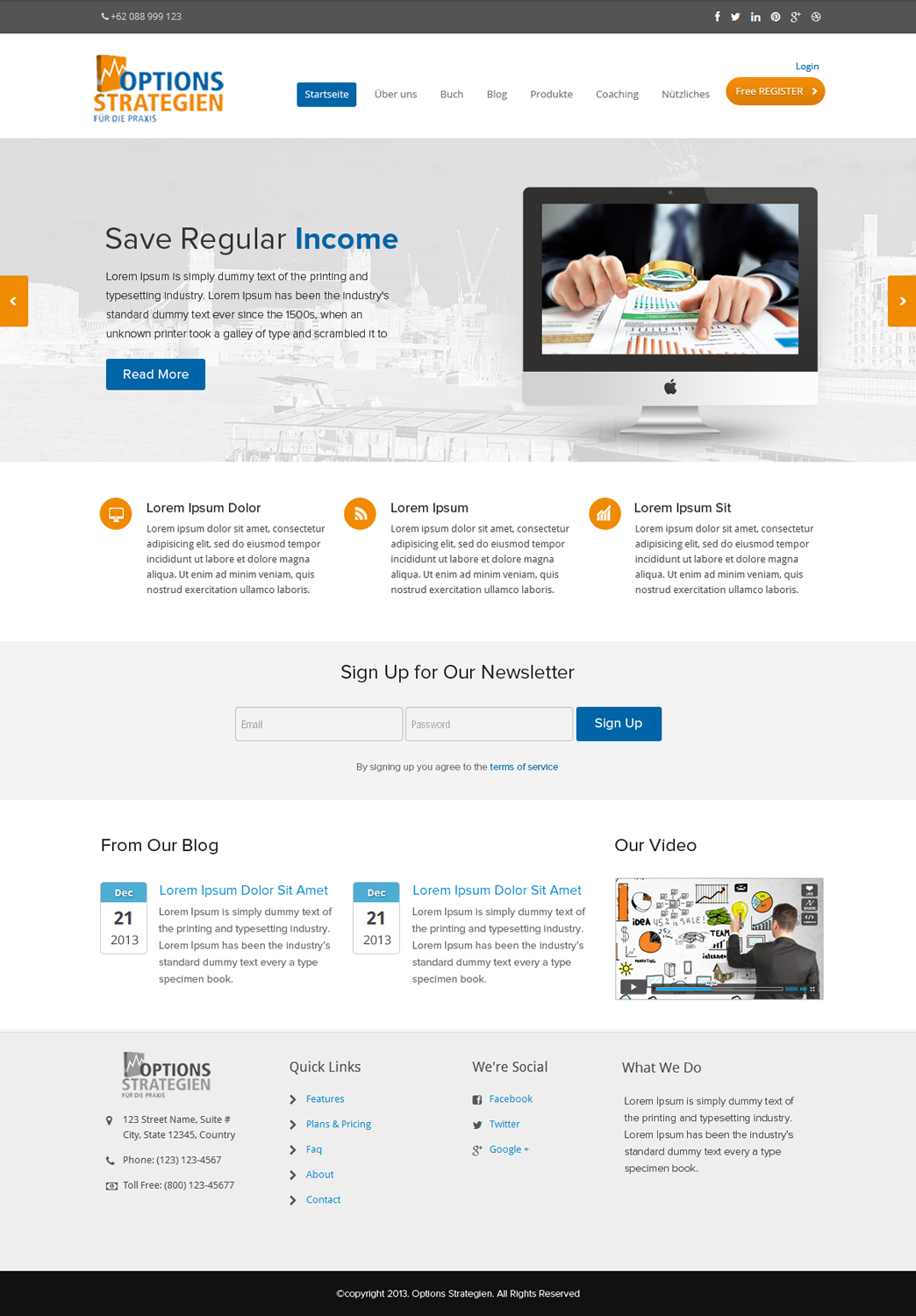 Wordpress Design by OM for Oliver Stock WebDesign | Design #2449994