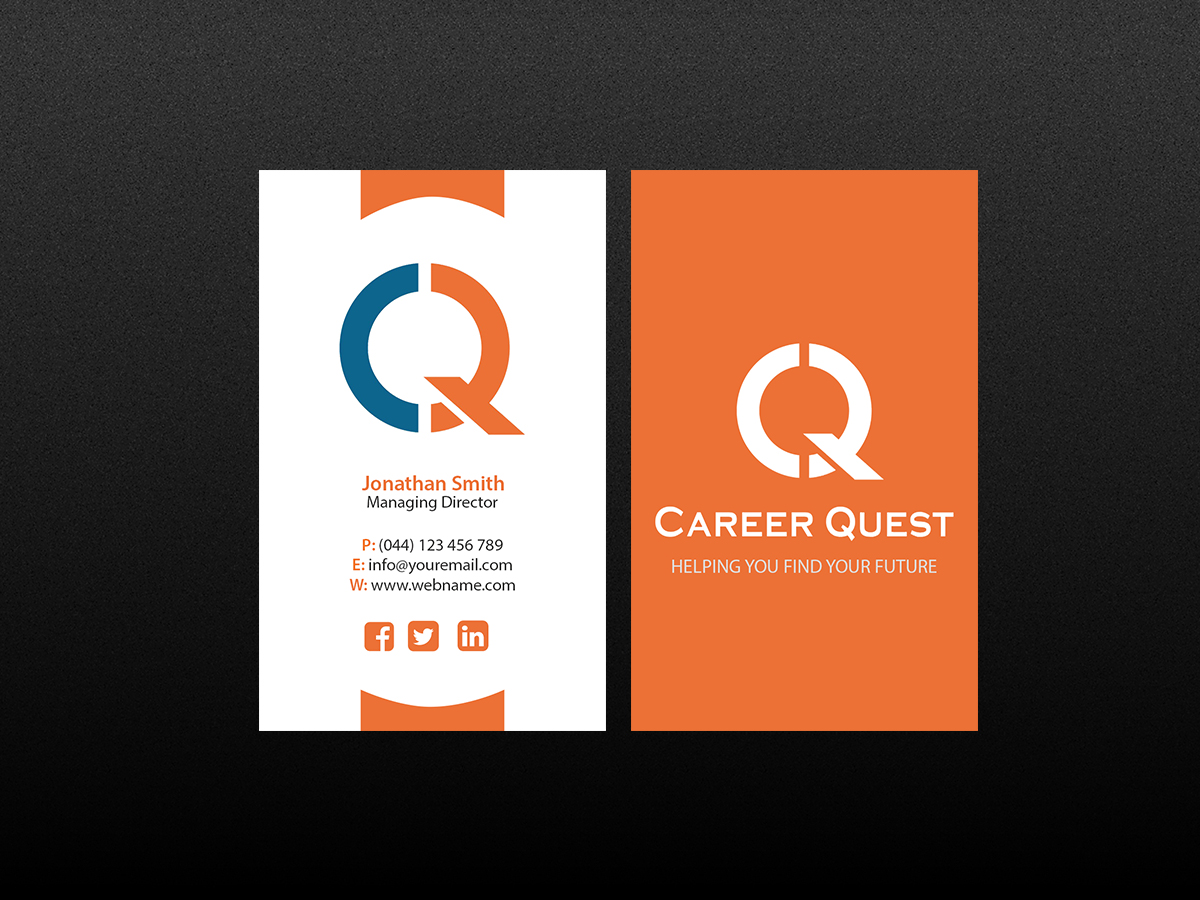 Business Card Design by Creations Box 2015 for Career Quest | Design #12499515