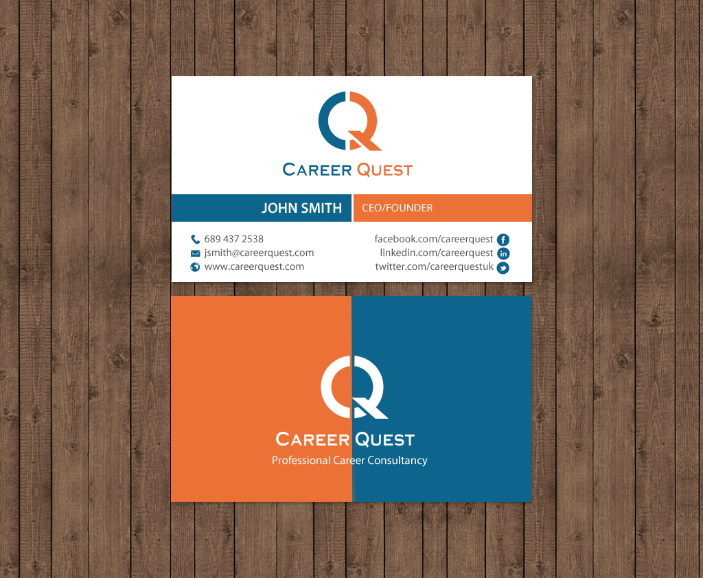 Business Card Design by chandrayaan.creative for Career Quest | Design #12625945