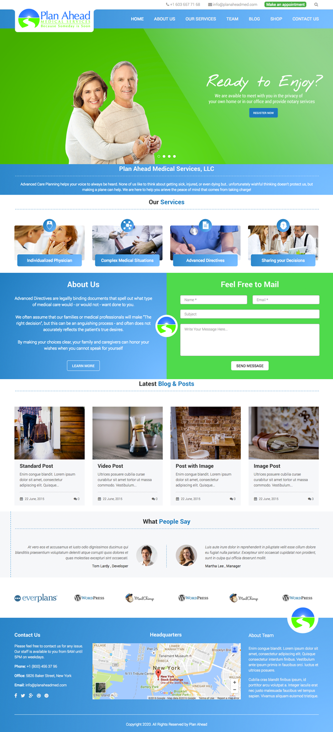 Diseño Wordpress por cCopilot para Plan Ahead Medical Services | Diseño #12570549