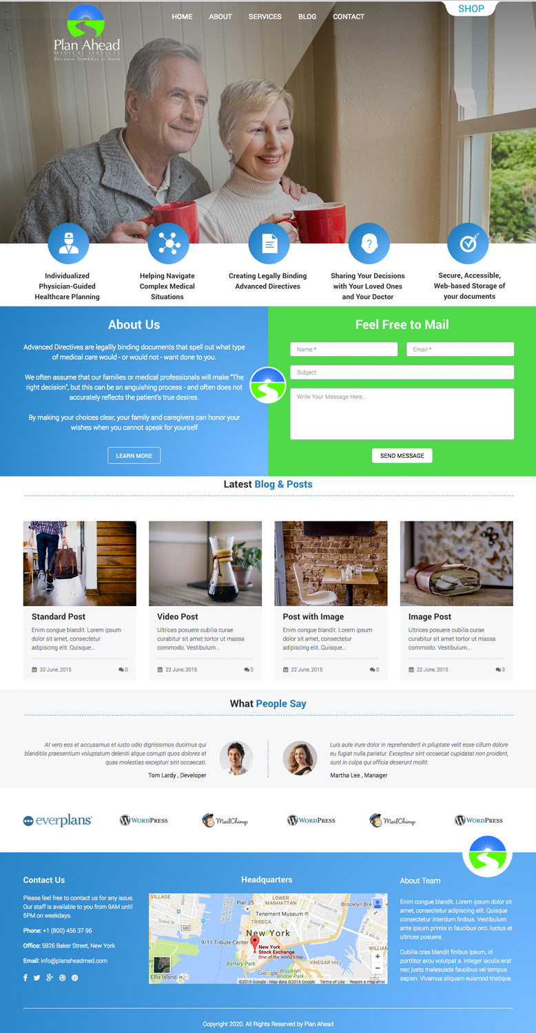 Diseño Wordpress por cCopilot para Plan Ahead Medical Services | Diseño #12570558