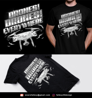 T-Shirt Design for people that fly drones | Diseño de Camiseta por Fatboy Graphic