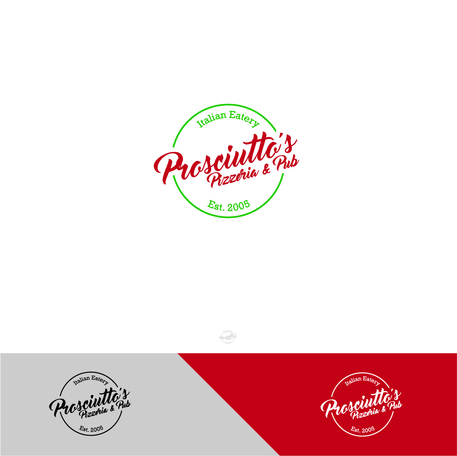 Diseño de Logo por abc. para Prosciutto's Pizzeria & Pub | Diseño #12494180