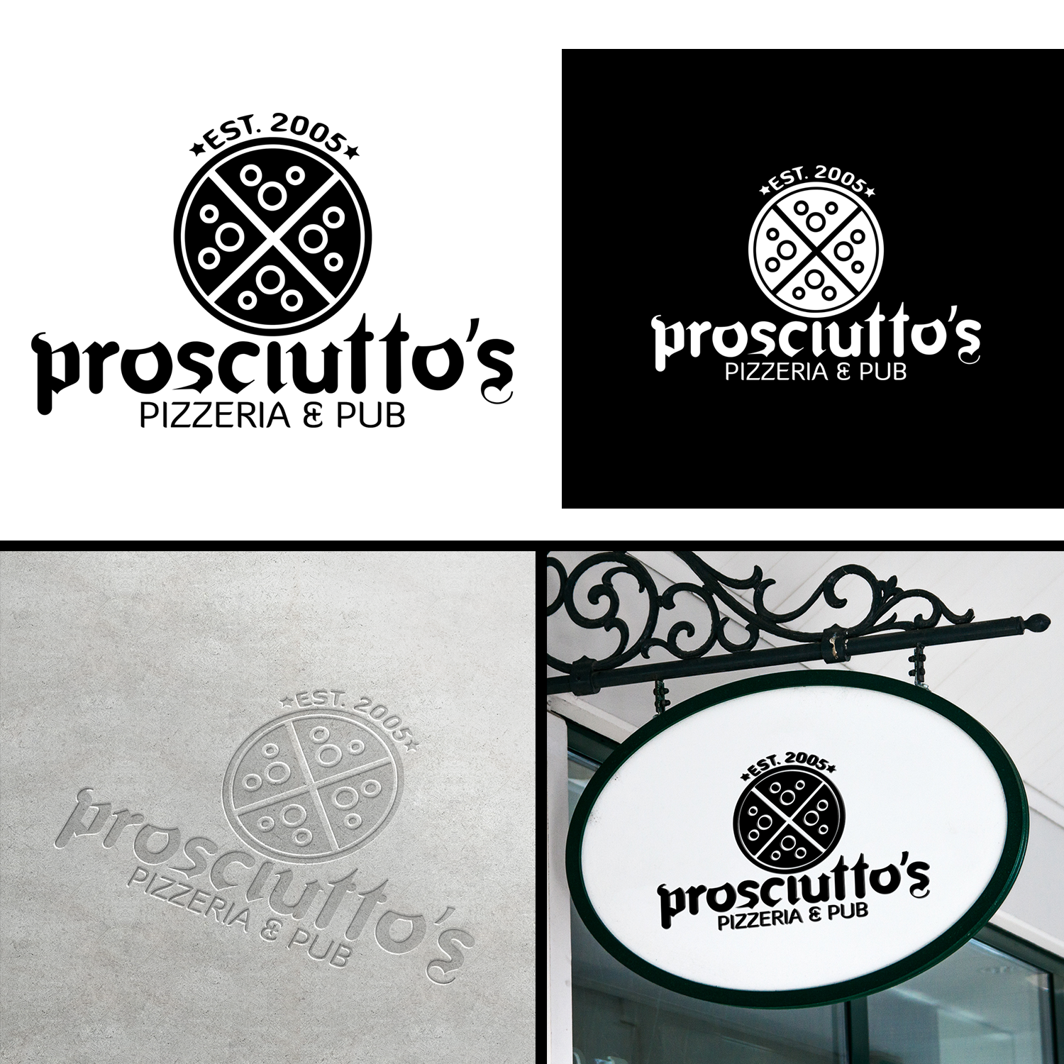Diseño de Logo por Amaan A para Prosciutto's Pizzeria & Pub | Diseño #12517512