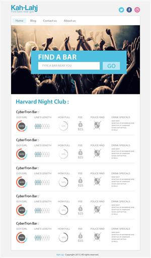 College Social website needs a SIMPLE chart design