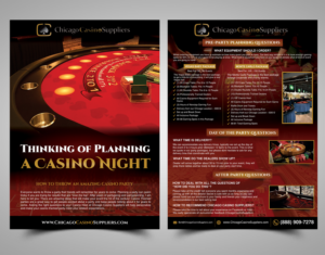 Flyer-Design von ecorokerz für Chicago Casino Suppliers | Design #12541196