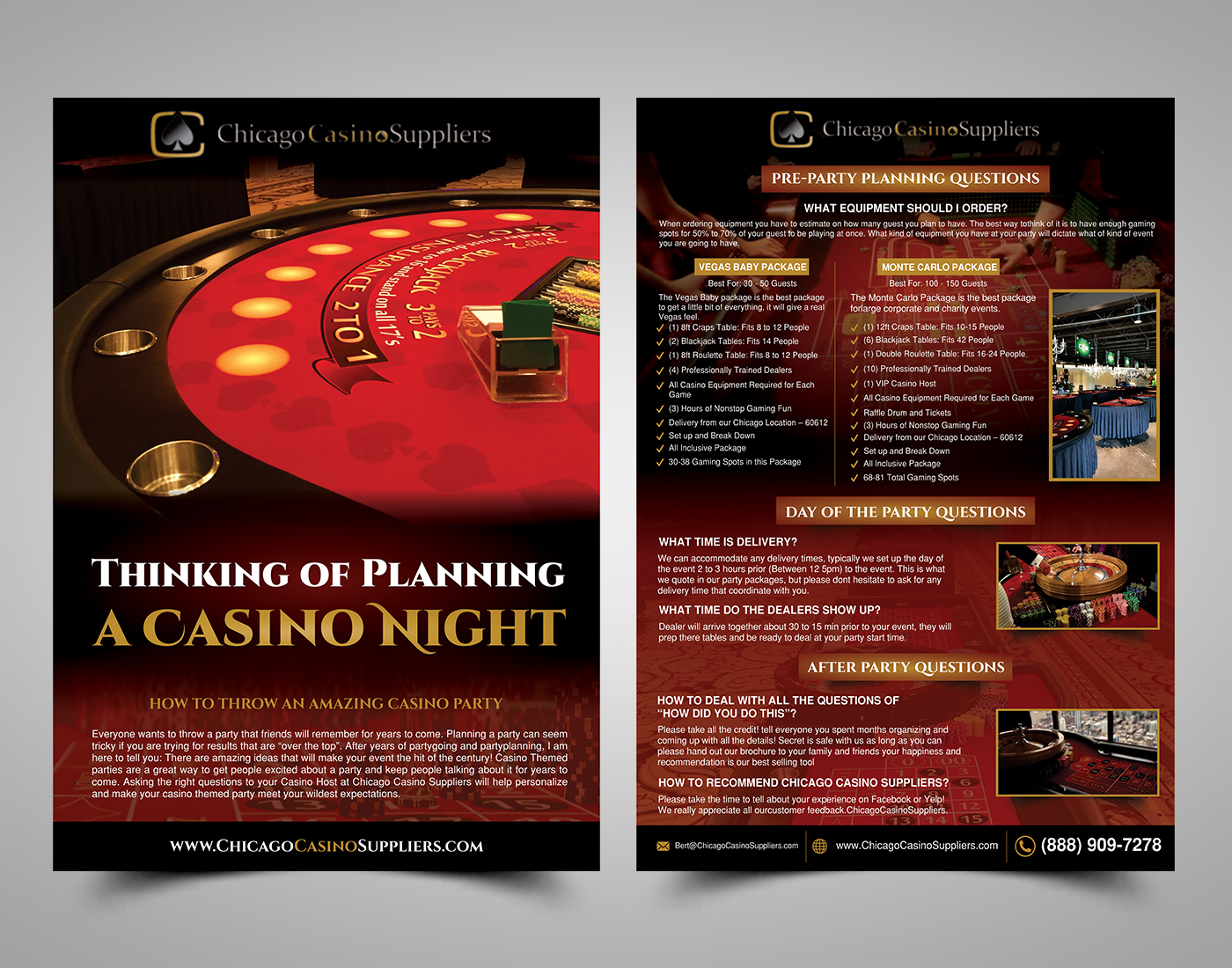 Flyer Design by ecorokerz for Chicago Casino Suppliers | Design #12576410