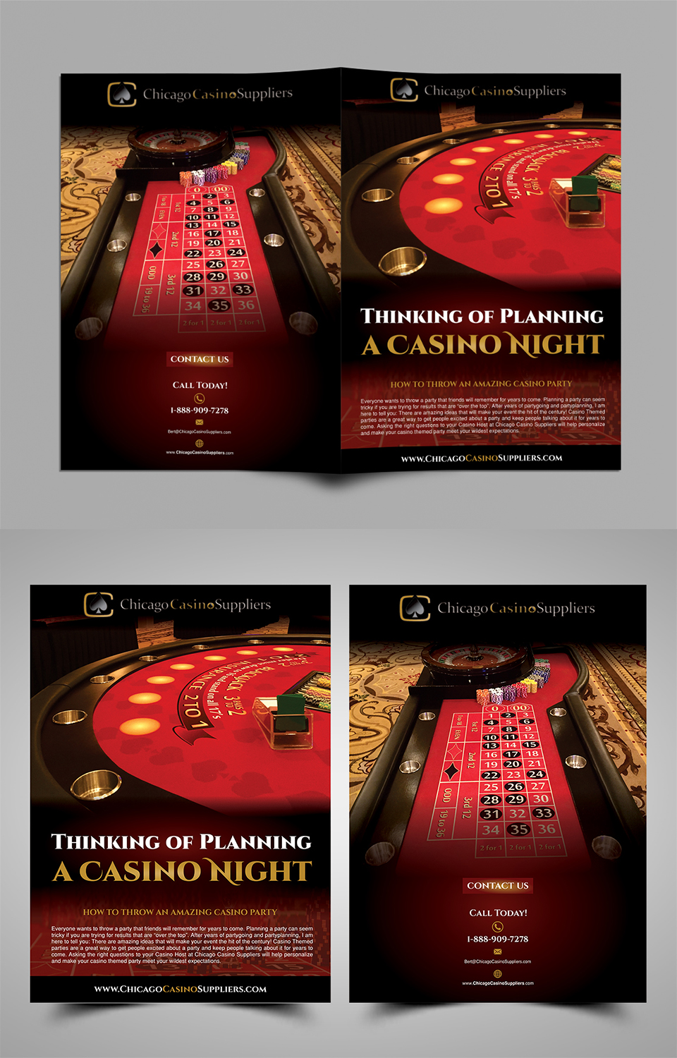Flyer Design by ecorokerz for Chicago Casino Suppliers | Design #12617216