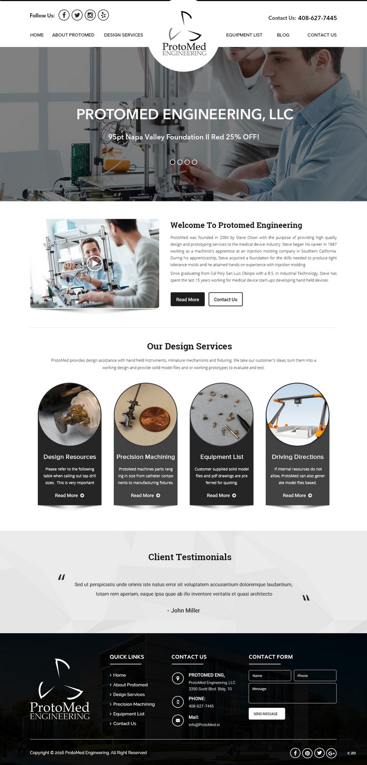 Web Design par pb pour ProtoMed Engineering | Design #12556601
