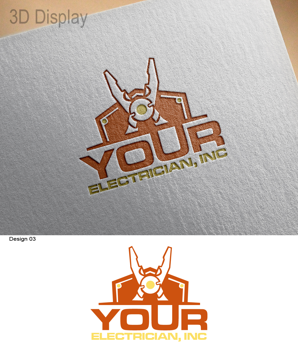Logo Design by 3Guys for Your Electrician, Inc | Design #12558911