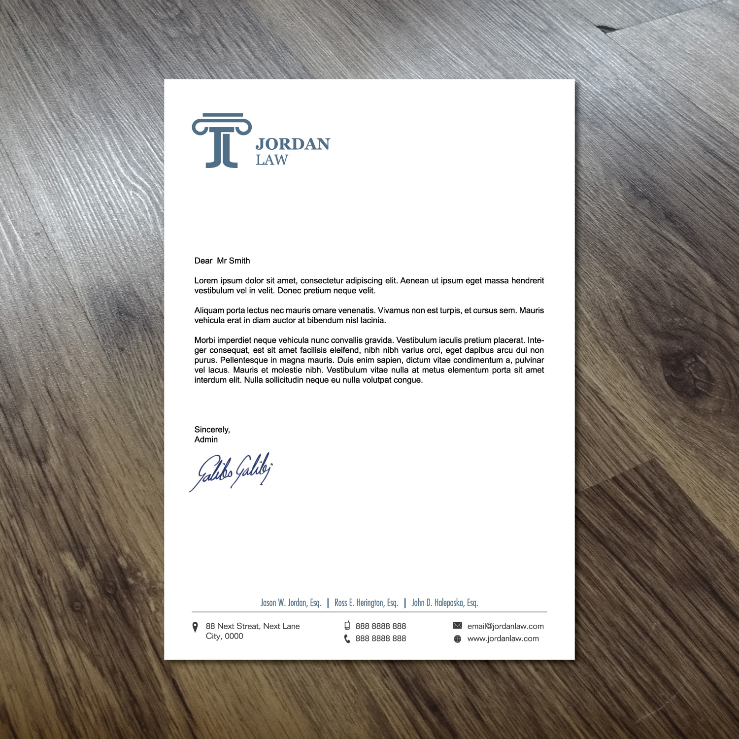 Letterhead Design by GMWIRE for Law Offices of Jordan & Associates | Design #12561293