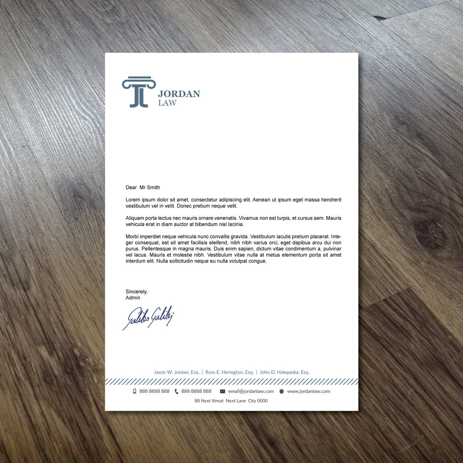 Letterhead Design by GMWIRE for Law Offices of Jordan & Associates | Design #12561638