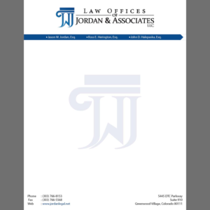 Letterhead Design by pandji3 for Law Offices of Jordan & Associates | Design: #12527518