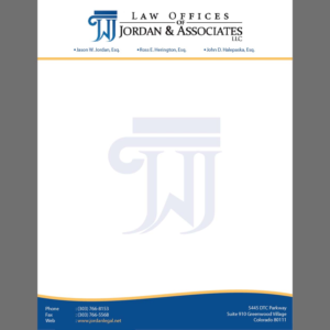 Letterhead Design by pandji3 for Law Offices of Jordan & Associates | Design: #12528999