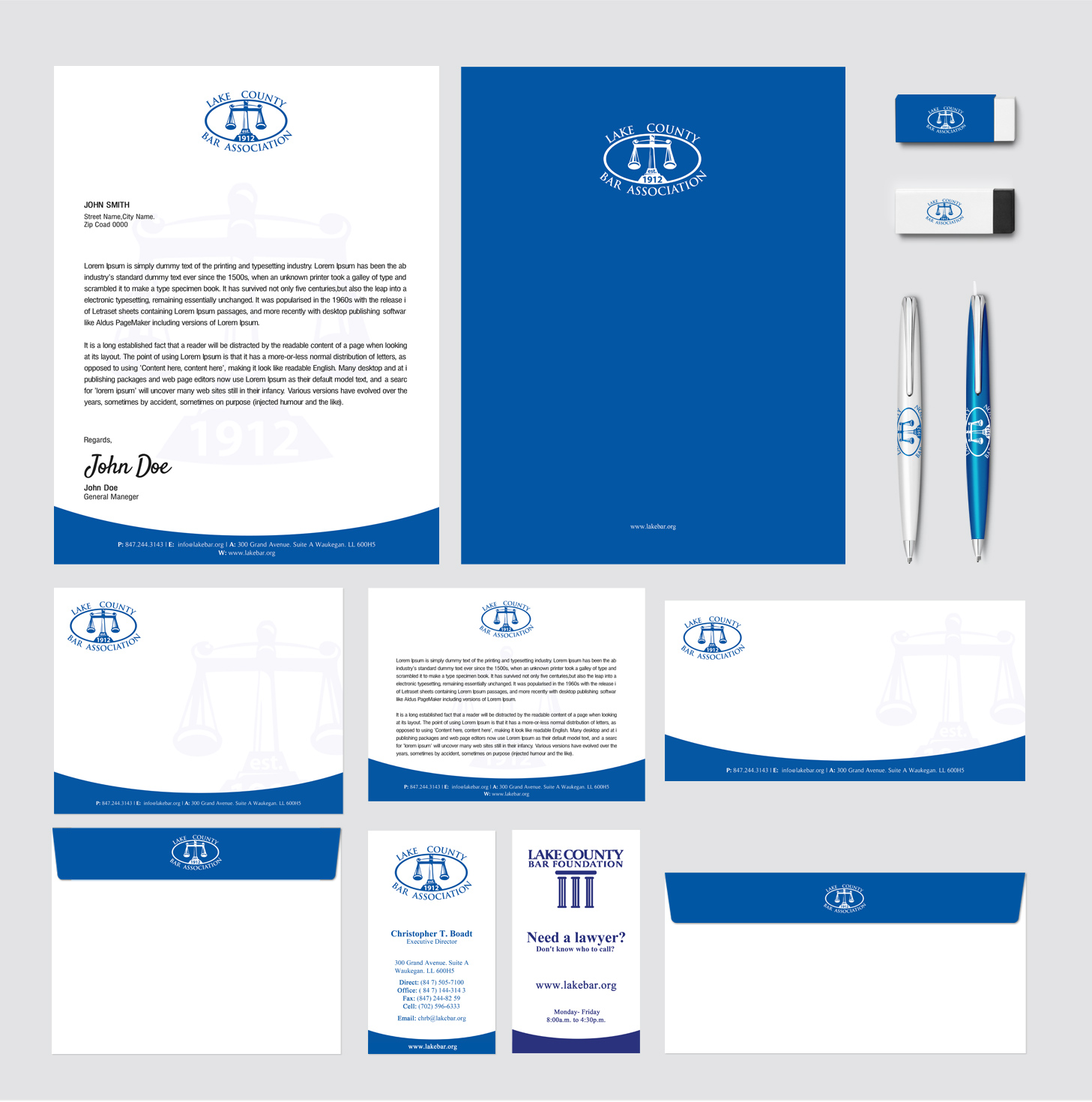 Letterhead Design by SL Designer for Lake County Bar Association | Design #12592491