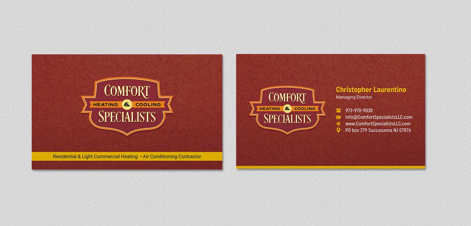 Diseño de Tarjeta de Presentación por INDIAN_Ashok para comfort specialists llc | Diseño #12654552