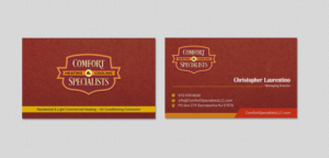 Business Card Design by INDIAN_Ashok for comfort specialists llc | Design: #12654553