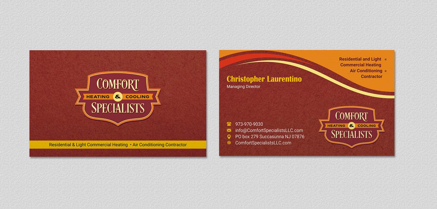 Business Card Design by INDIAN_Ashok for comfort specialists llc | Design #12654559