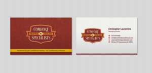 Business Card Design by INDIAN_Ashok for comfort specialists llc | Design: #12654562
