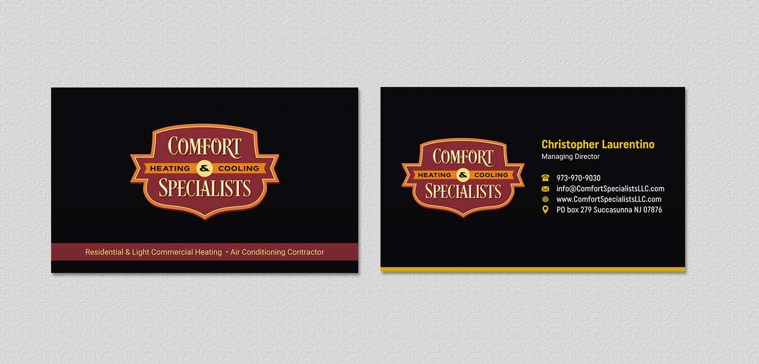 Diseño de Tarjeta de Presentación por INDIAN_Ashok para comfort specialists llc | Diseño #12654568