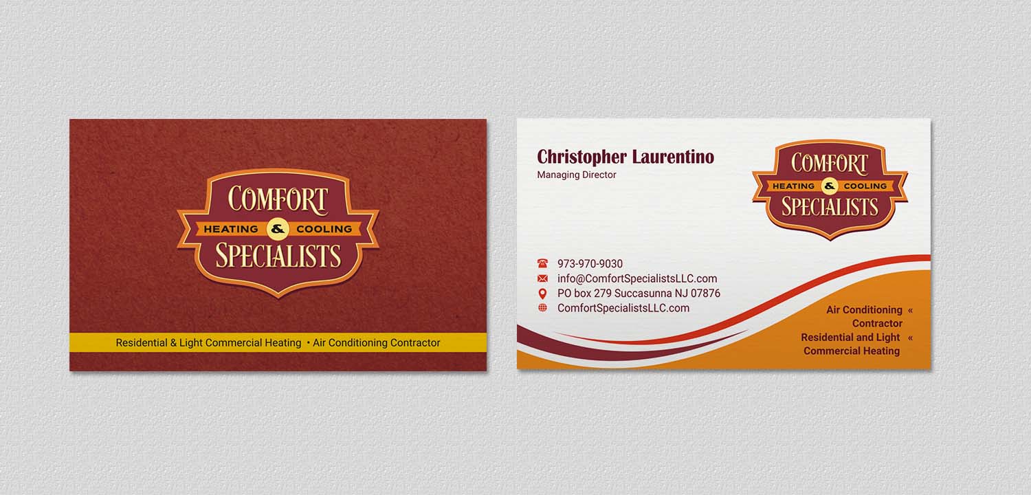 Diseño de Tarjeta de Presentación por INDIAN_Ashok para comfort specialists llc | Diseño #12654570