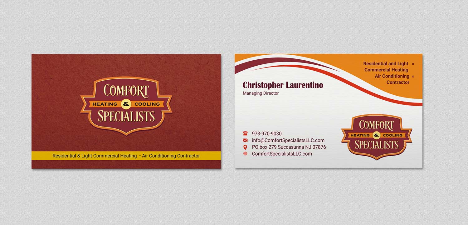 Business Card Design by INDIAN_Ashok for comfort specialists llc | Design #12654574