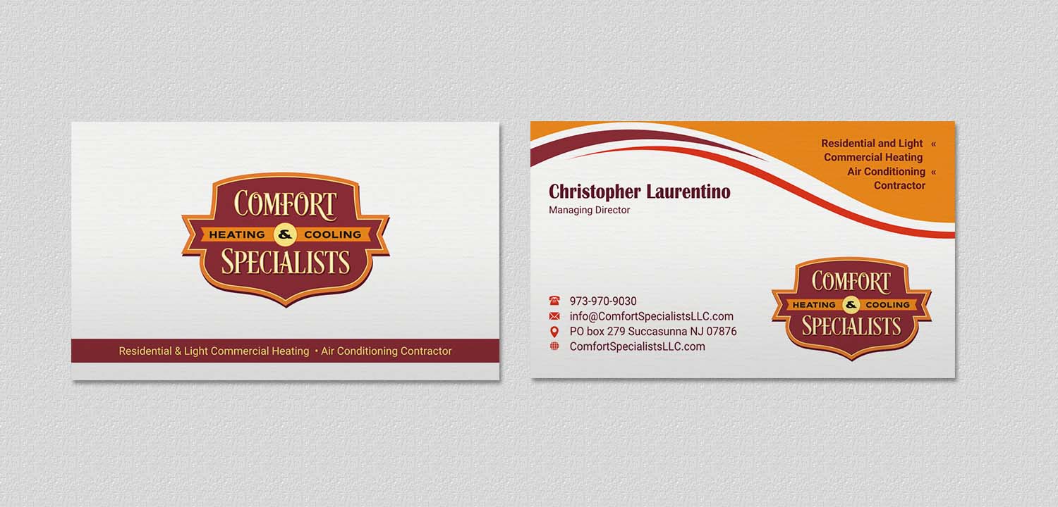 Diseño de Tarjeta de Presentación por INDIAN_Ashok para comfort specialists llc | Diseño #12654580