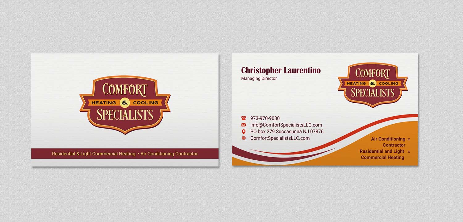 Diseño de Tarjeta de Presentación por INDIAN_Ashok para comfort specialists llc | Diseño #12654582