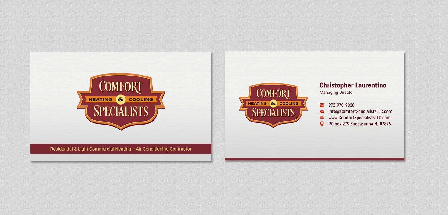 Business Card Design by INDIAN_Ashok for comfort specialists llc | Design #12654584