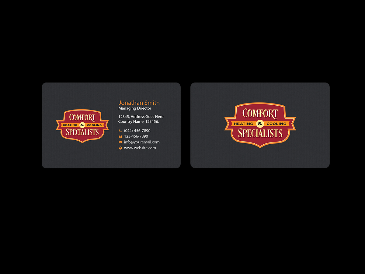 Business Card Design by Creations Box 2015 for comfort specialists llc | Design #12558196