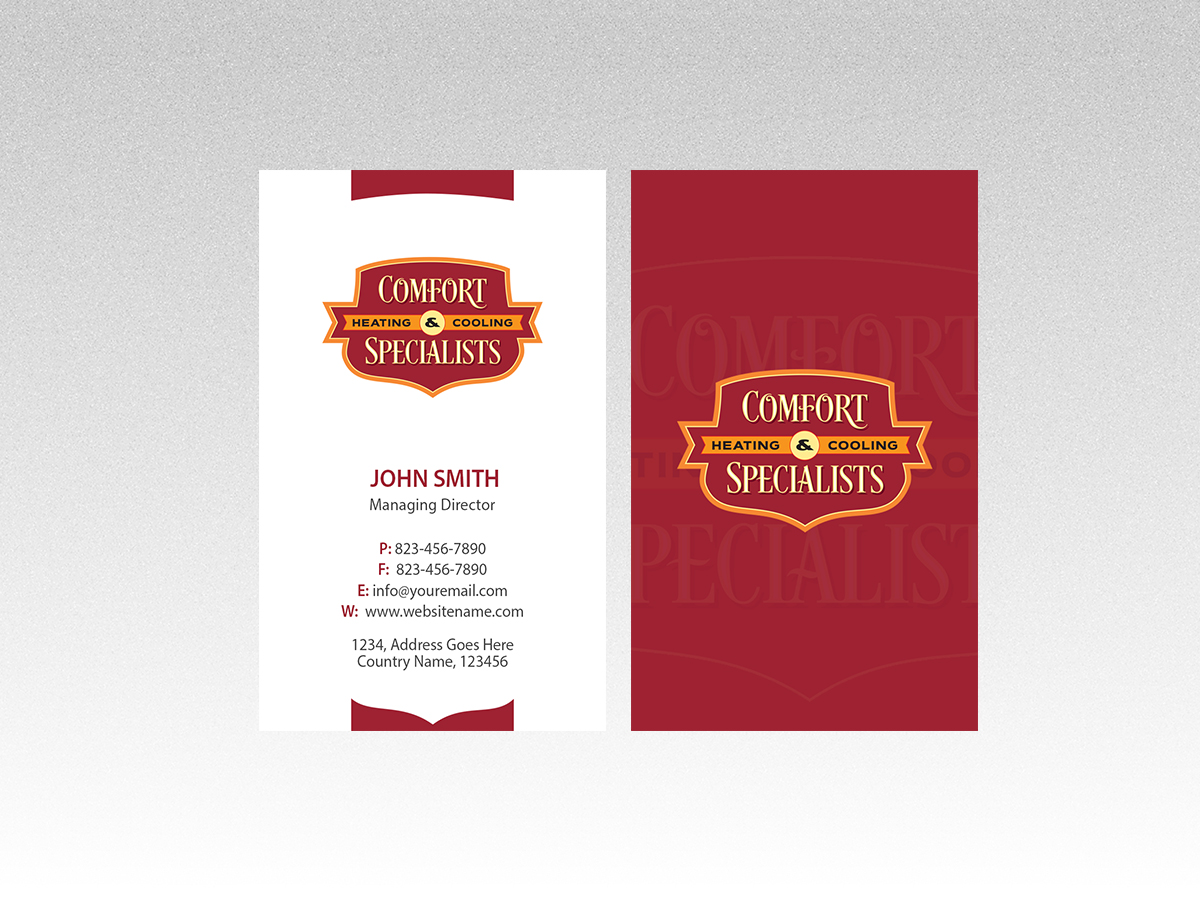 Business Card Design by Creations Box 2015 for comfort specialists llc | Design #12558224
