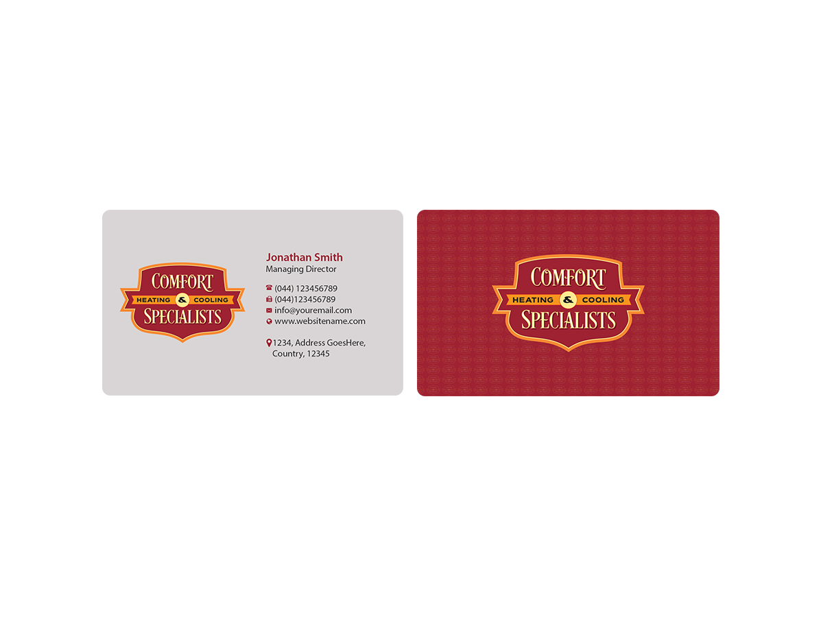 Business Card Design by Creations Box 2015 for comfort specialists llc | Design #12558230