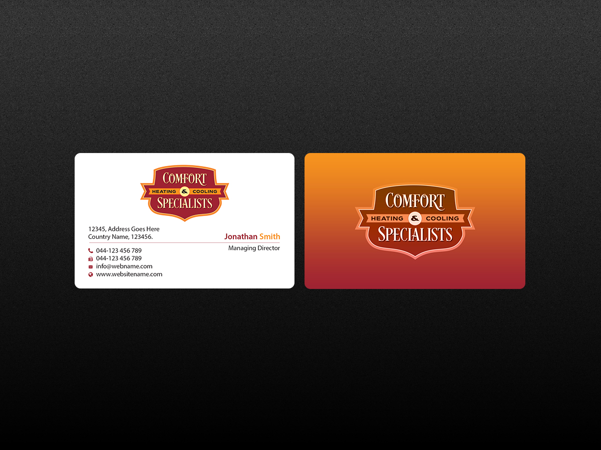 Business Card Design by Creations Box 2015 for comfort specialists llc | Design #12558233