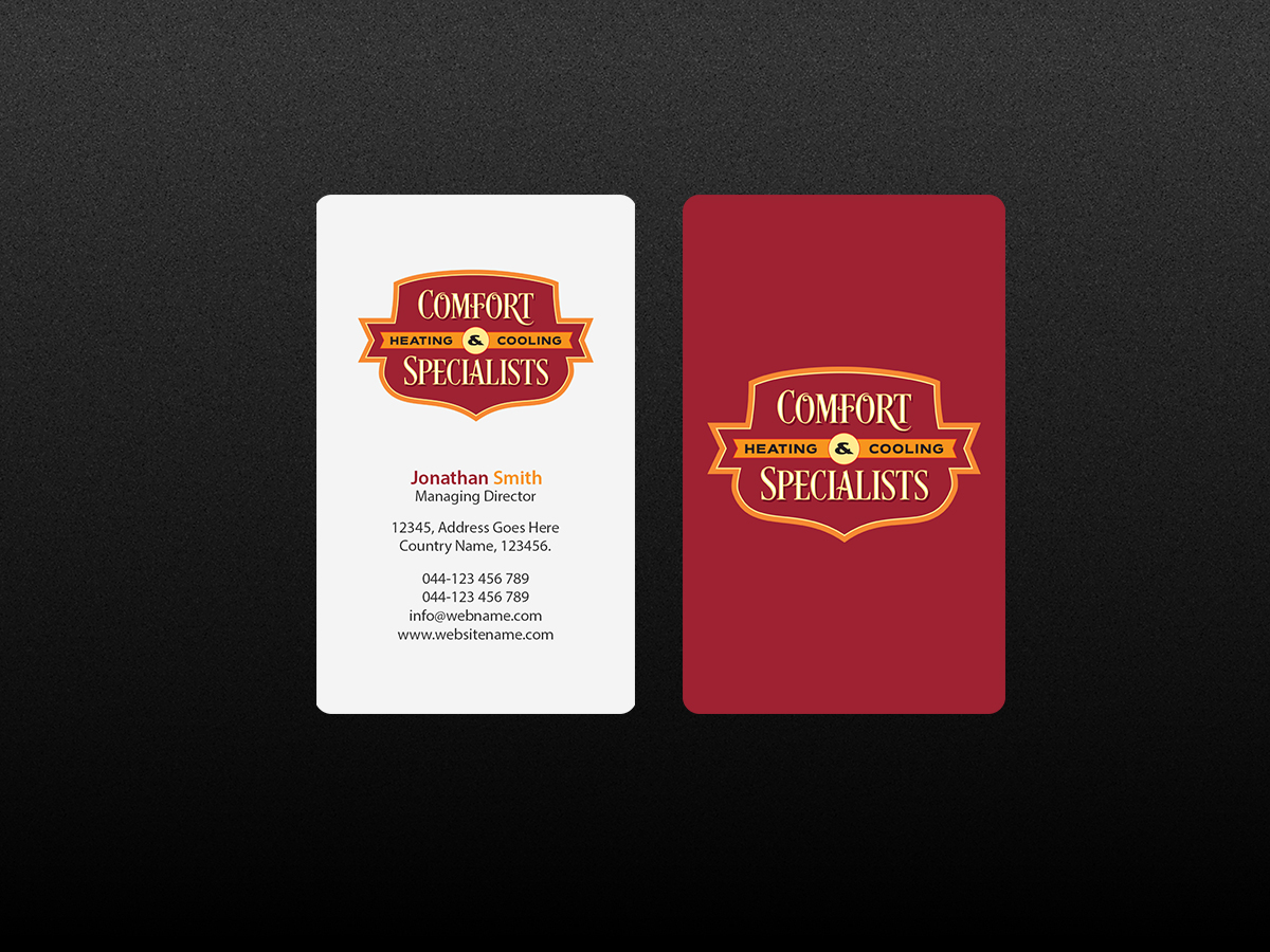 Business Card Design by Creations Box 2015 for comfort specialists llc | Design #12558235