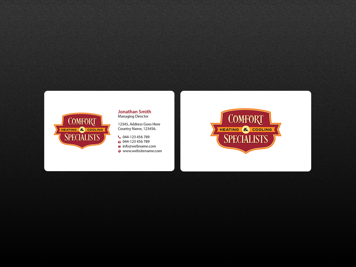 Business Card Design by Creations Box 2015 for comfort specialists llc | Design #12558240