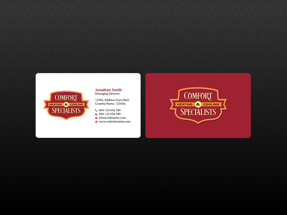 Business Card Design by Creations Box 2015 for comfort specialists llc | Design #12558241