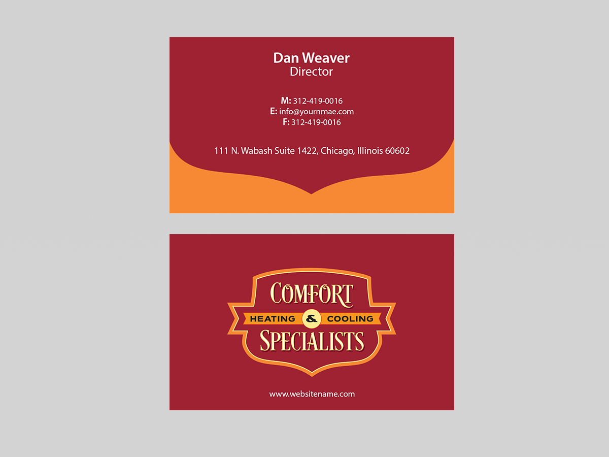 Business Card Design by Creations Box 2015 for comfort specialists llc | Design #12558246
