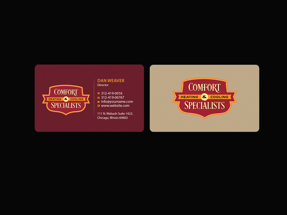 Business Card Design by Creations Box 2015 for comfort specialists llc | Design #12558250
