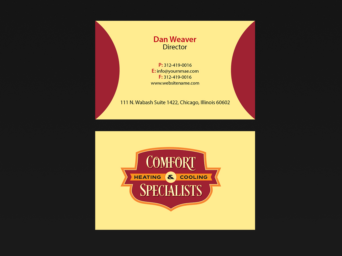 Business Card Design by Creations Box 2015 for comfort specialists llc | Design #12558256