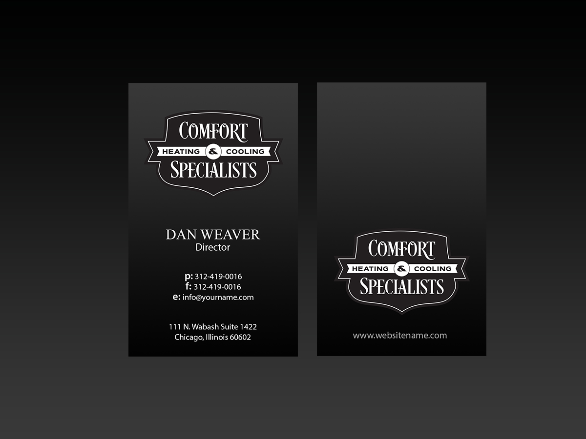 Business Card Design by Creations Box 2015 for comfort specialists llc | Design #12558257