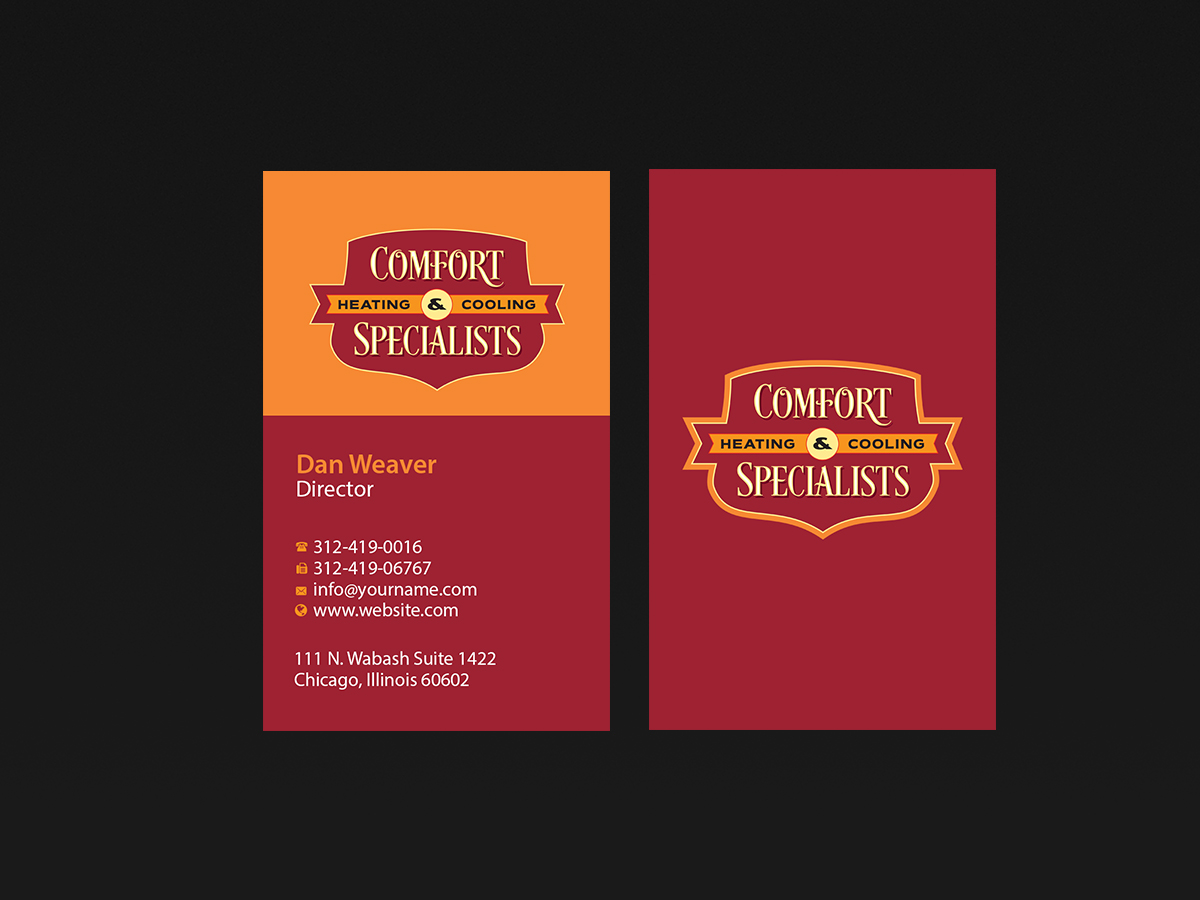 Business Card Design by Creations Box 2015 for comfort specialists llc | Design #12558258