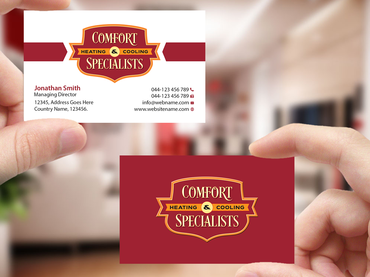 Business Card Design by Creations Box 2015 for comfort specialists llc | Design #12558260