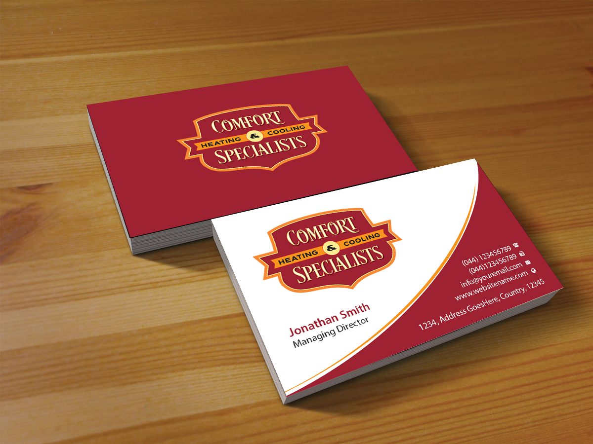 Business Card Design by Creations Box 2015 for comfort specialists llc | Design #12558287
