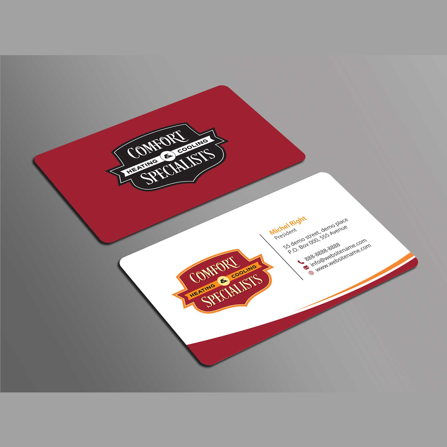 Business Card Design by Right_D for comfort specialists llc | Design #12550294