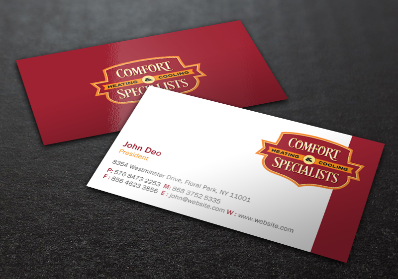 Business Card Design by Brand aid for comfort specialists llc | Design #12554245